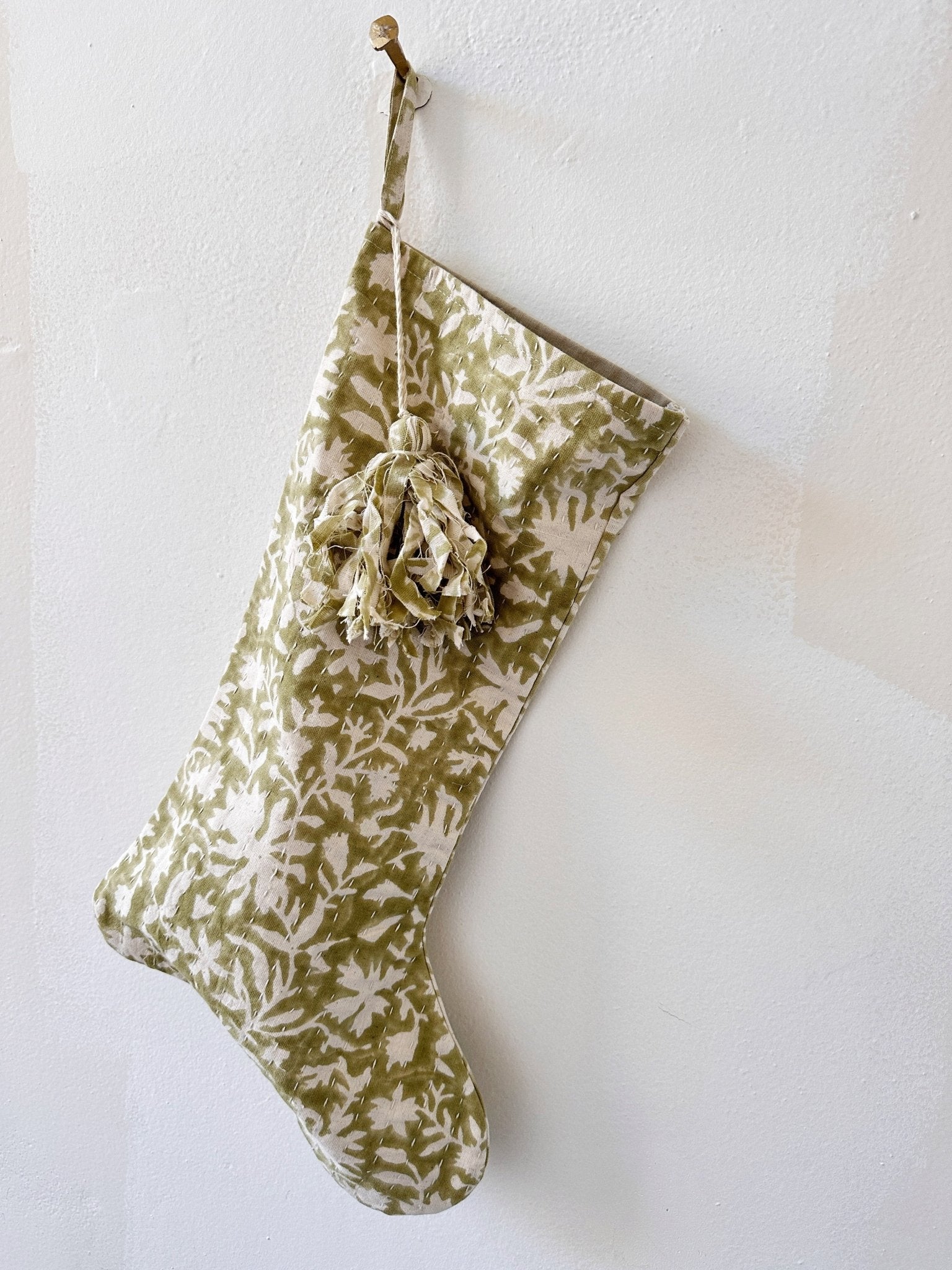 Block Print Stocking - Spring Sweet