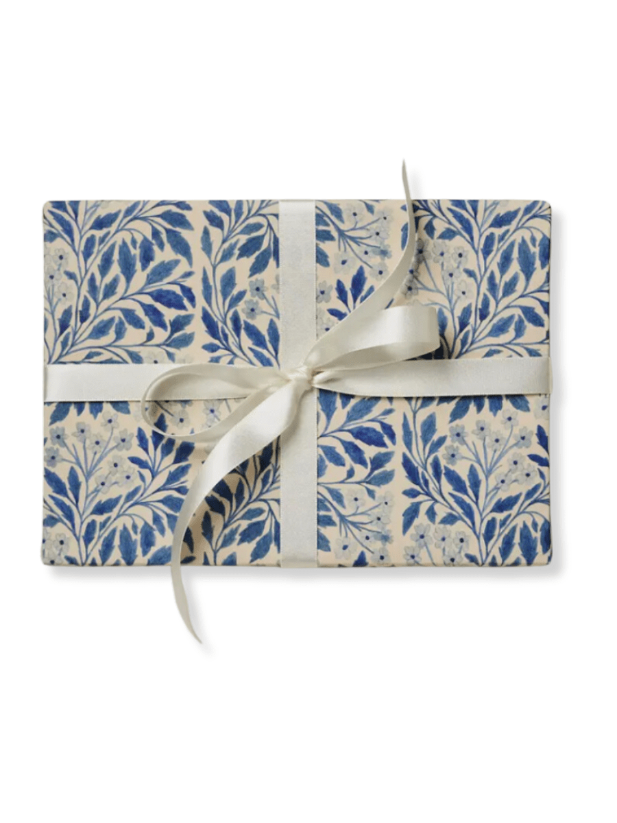 Blue Flora Patterned Wrapping Sheets - Spring Sweet