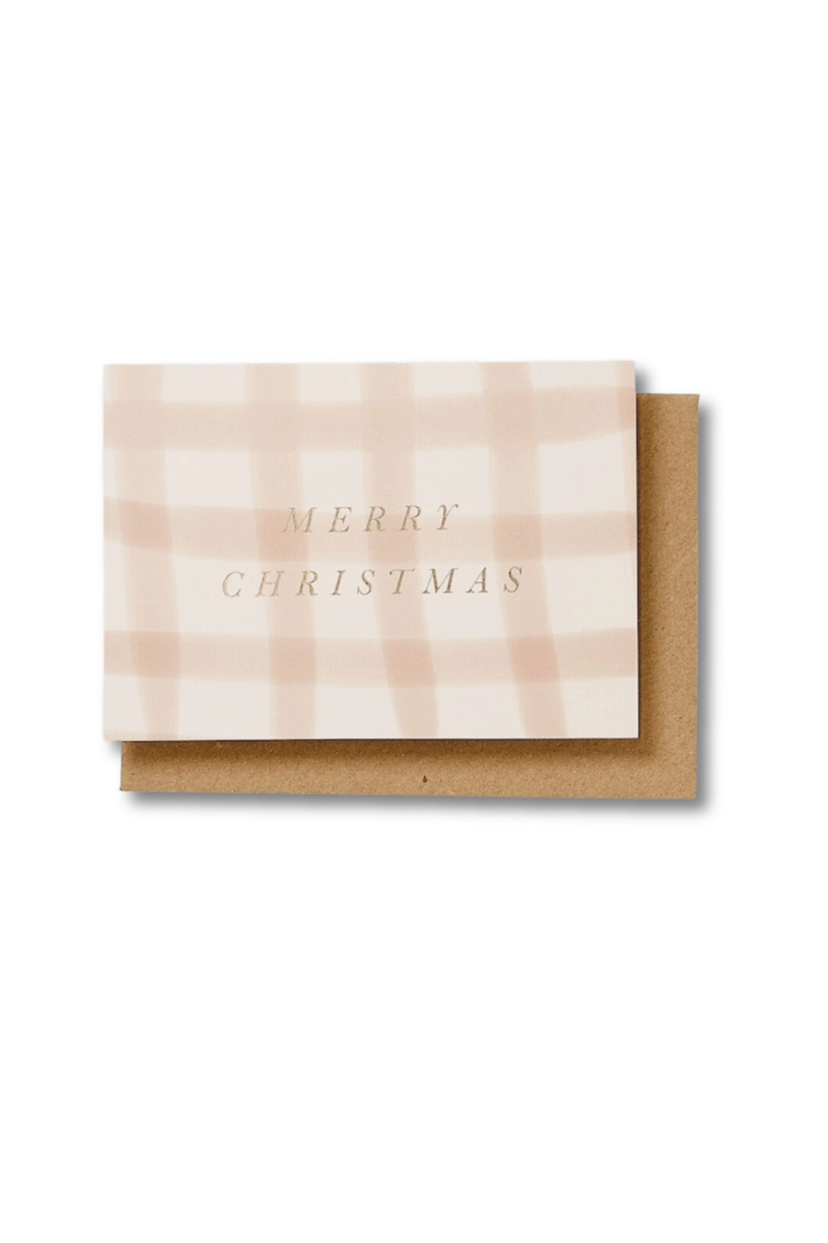 Blush Check Xmas Christmas Card - Spring Sweet