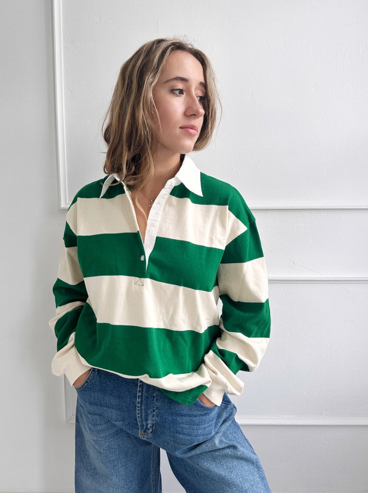 Bold Stripe Polo Shirt - Spring Sweet