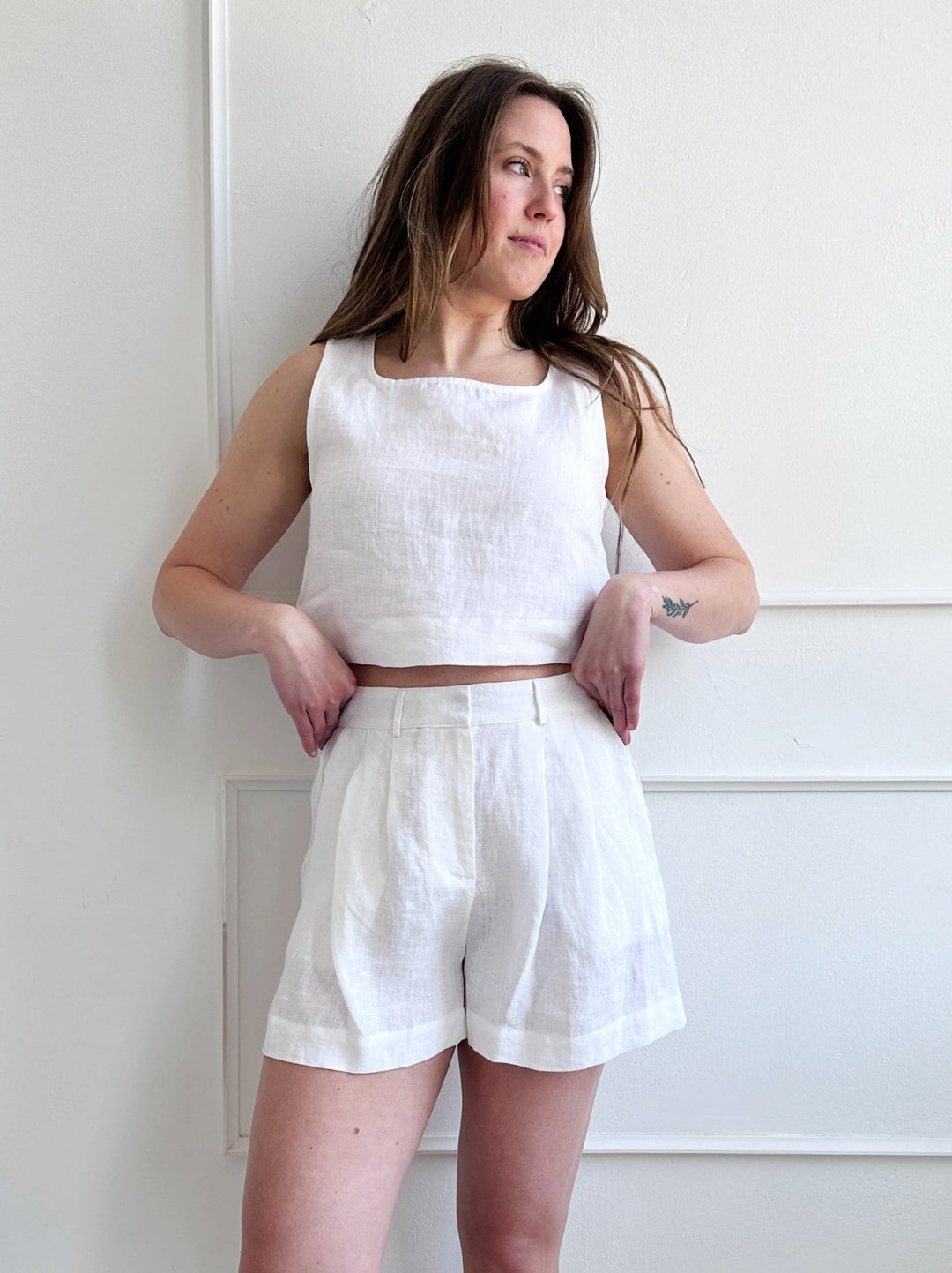 Boxy Linen Tank - Spring Sweet