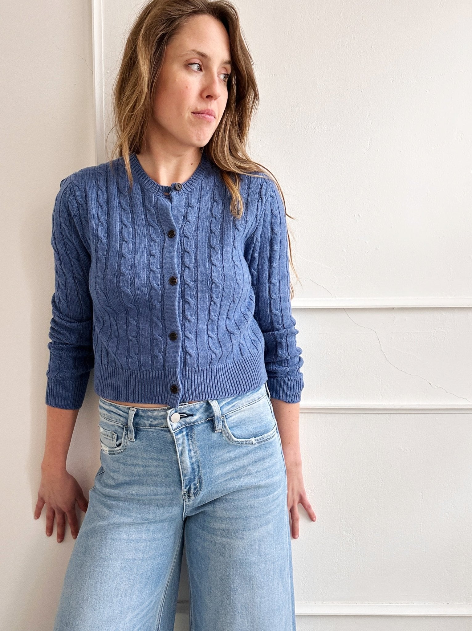 Cable Knit Cardigan - Spring Sweet