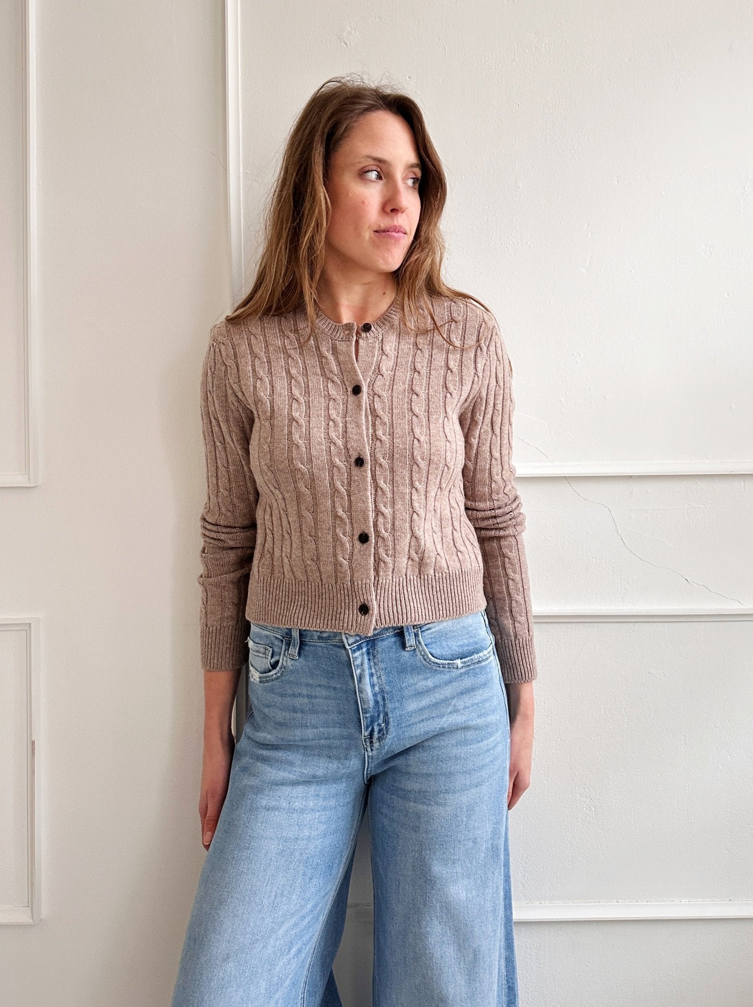 Cable Knit Cardigan - Spring Sweet