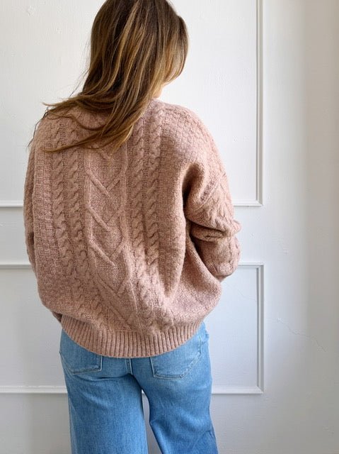 Cable Knit Thick Sweater - Spring Sweet