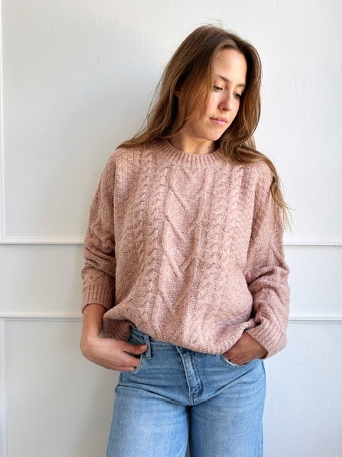 Cable Knit Thick Sweater - Spring Sweet