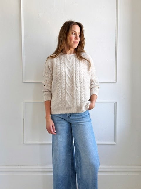 Cable Knit Thick Sweater - Spring Sweet