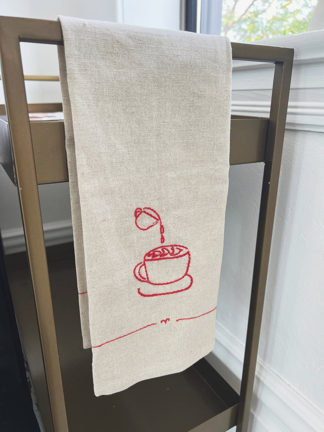 Café Embroidered Tea Towels - Spring Sweet