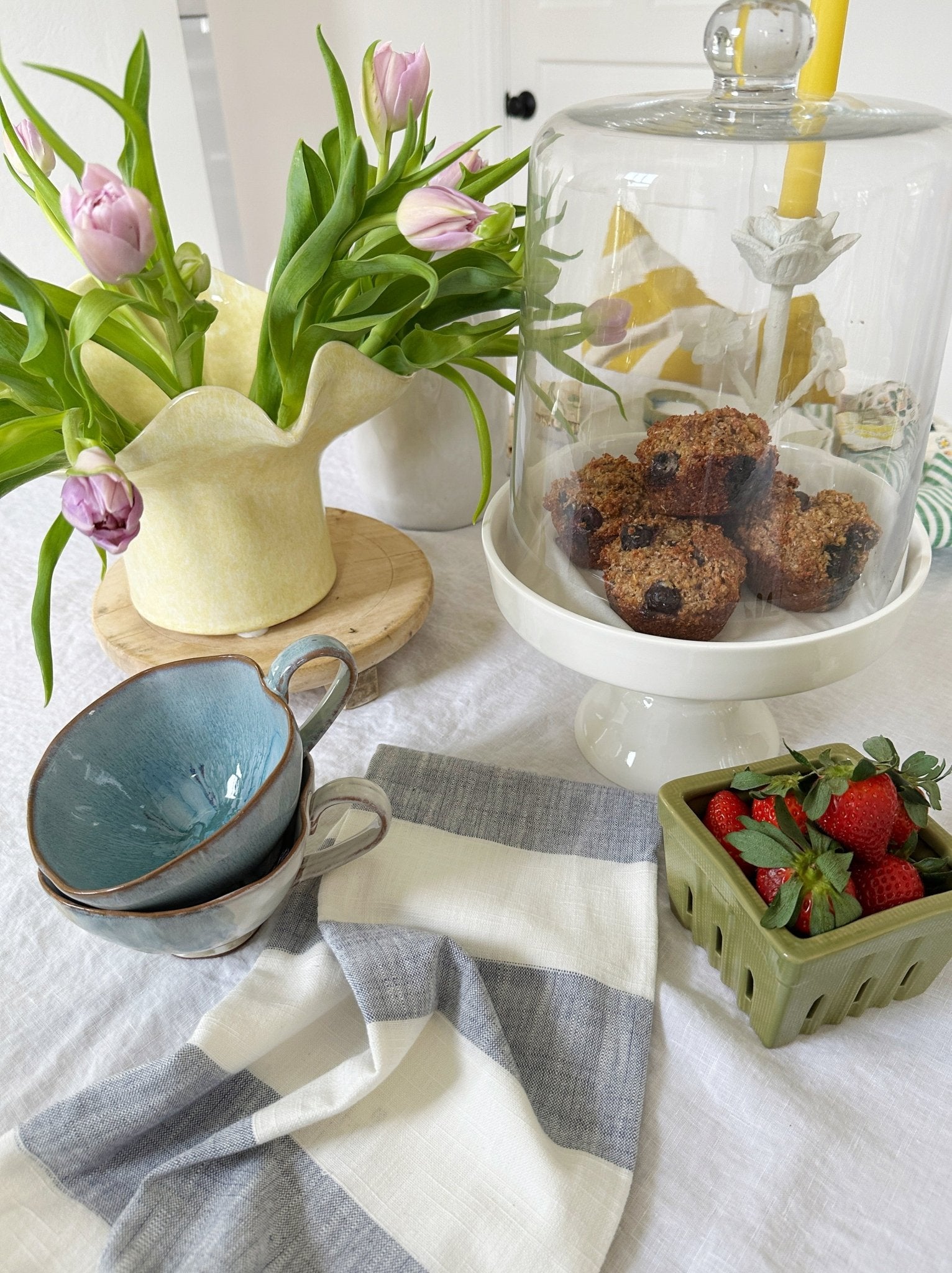 Cake Stand w/ Glass Cloche - Spring Sweet