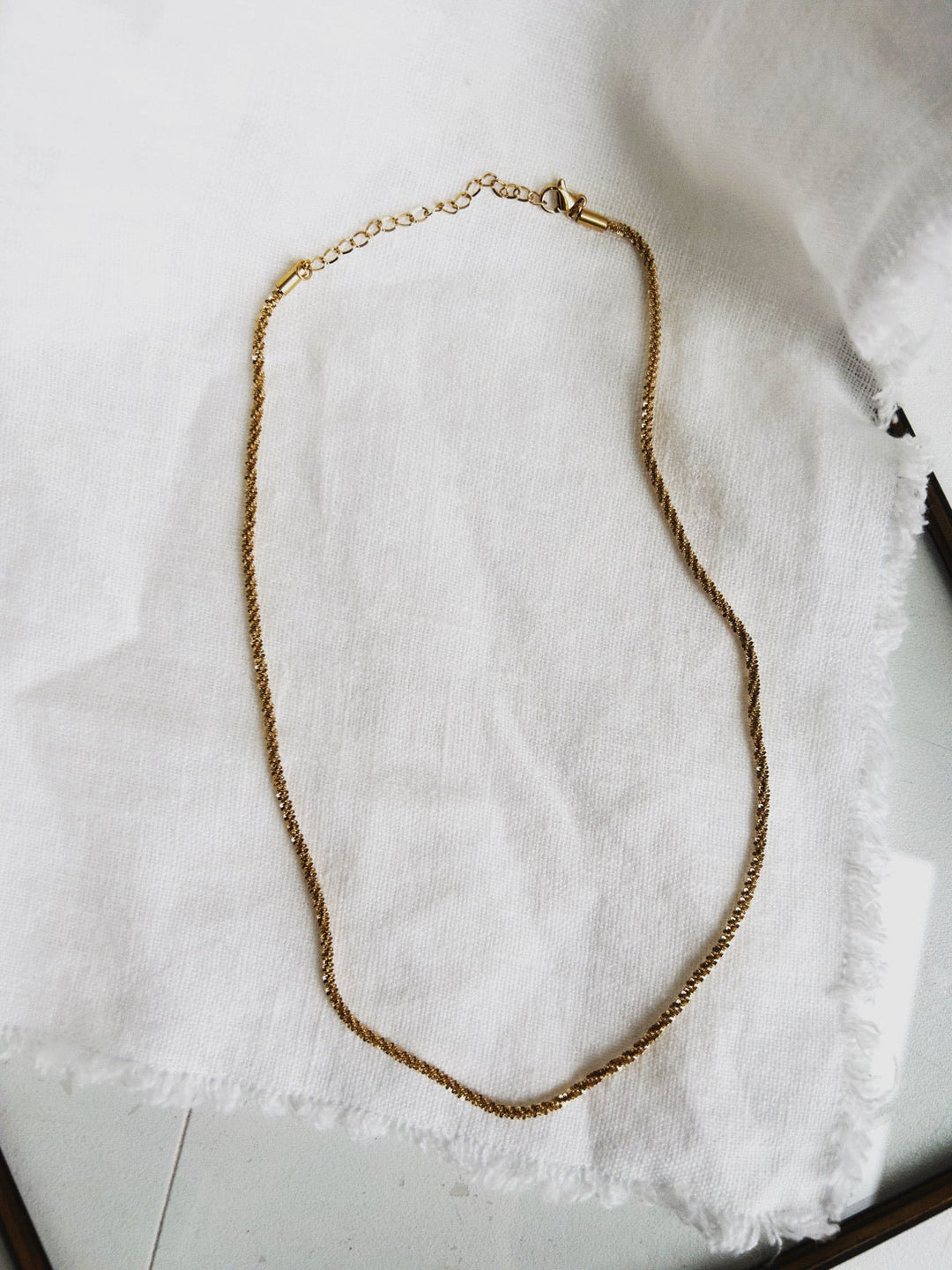 Calla Flat Rope Necklace, Gold Plated - Spring Sweet