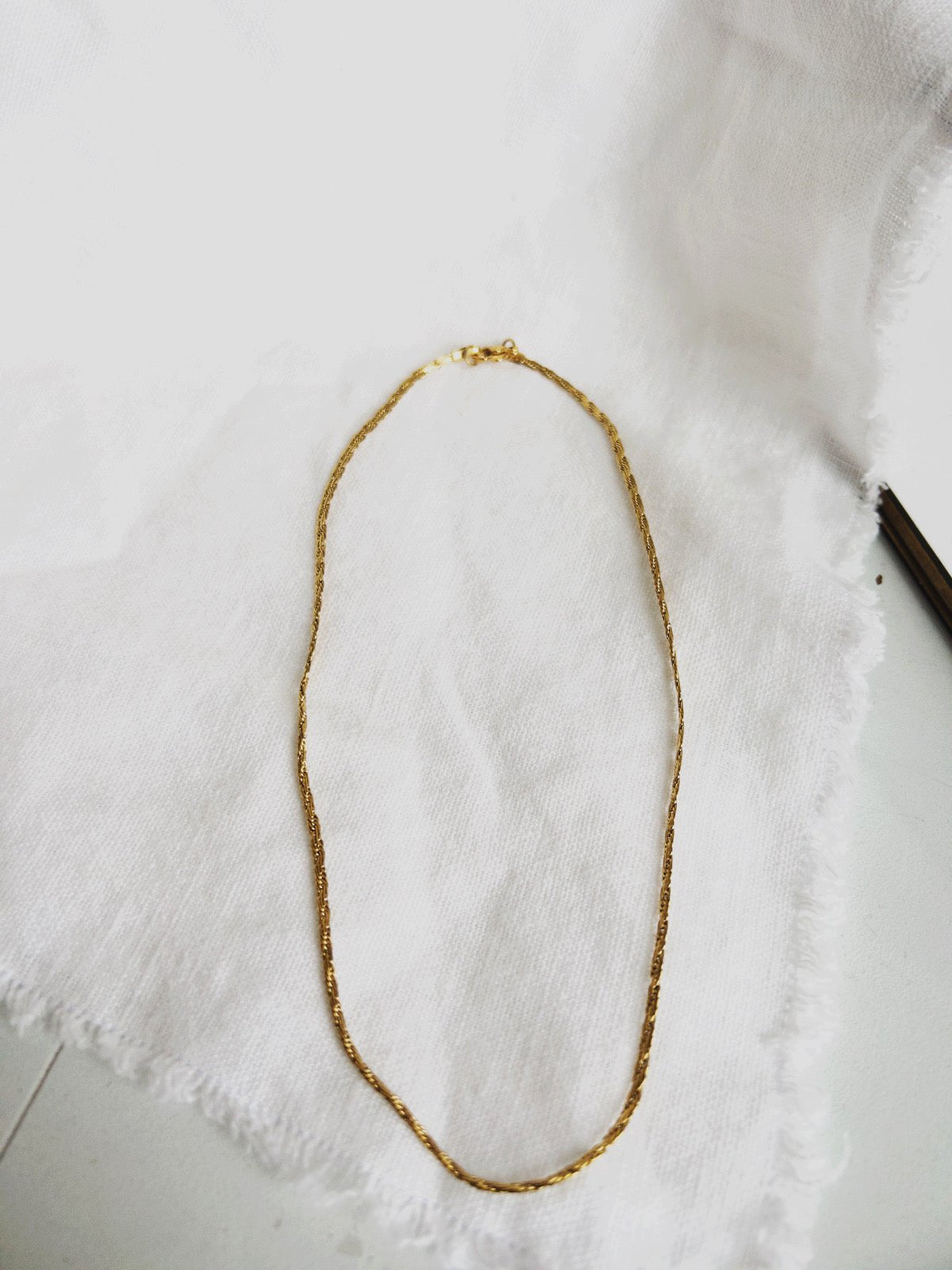 Calla Flat Rope Necklace, Gold Plated - Spring Sweet