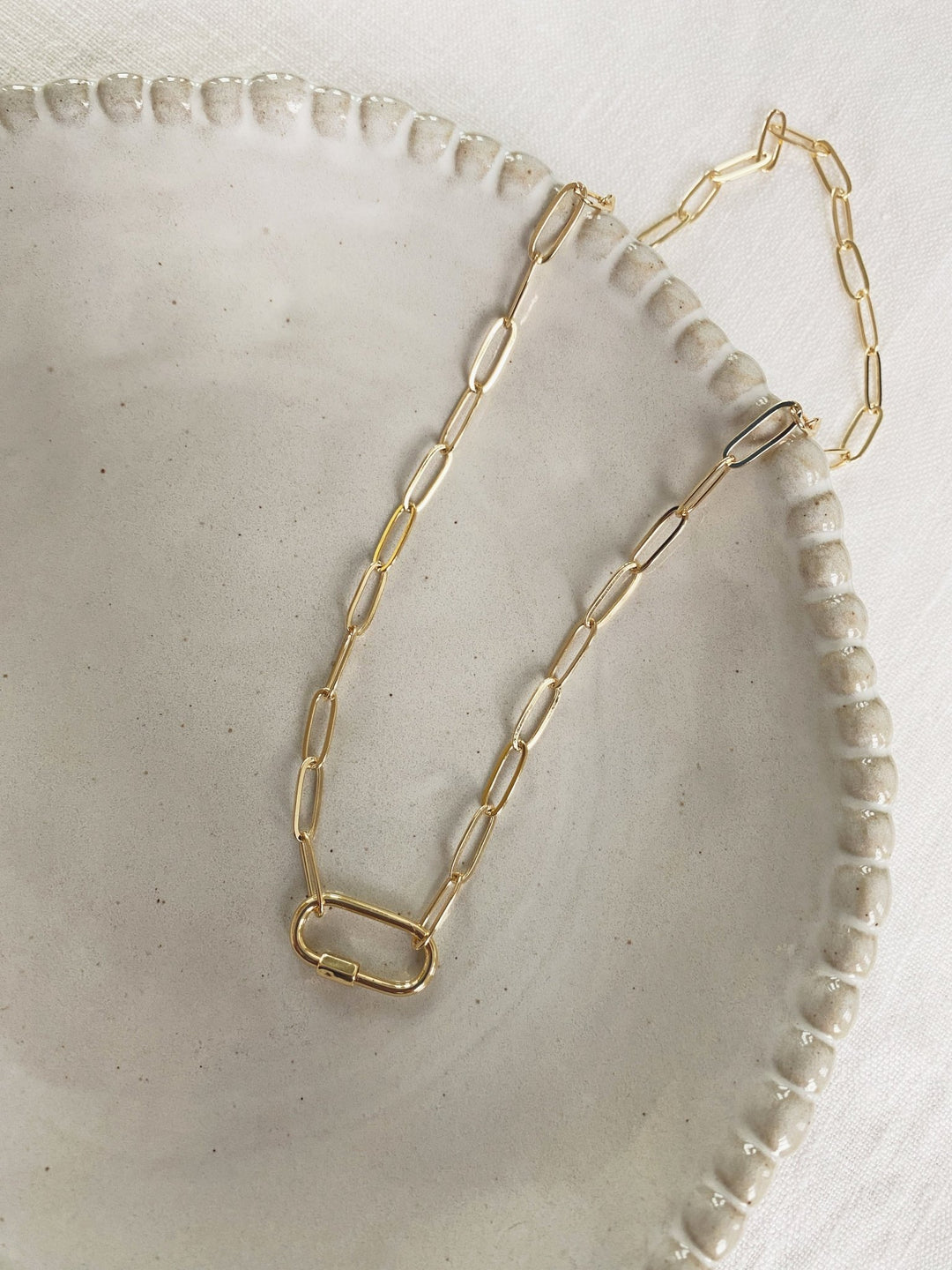 Carabiner Necklace, Gold Plated - Spring Sweet
