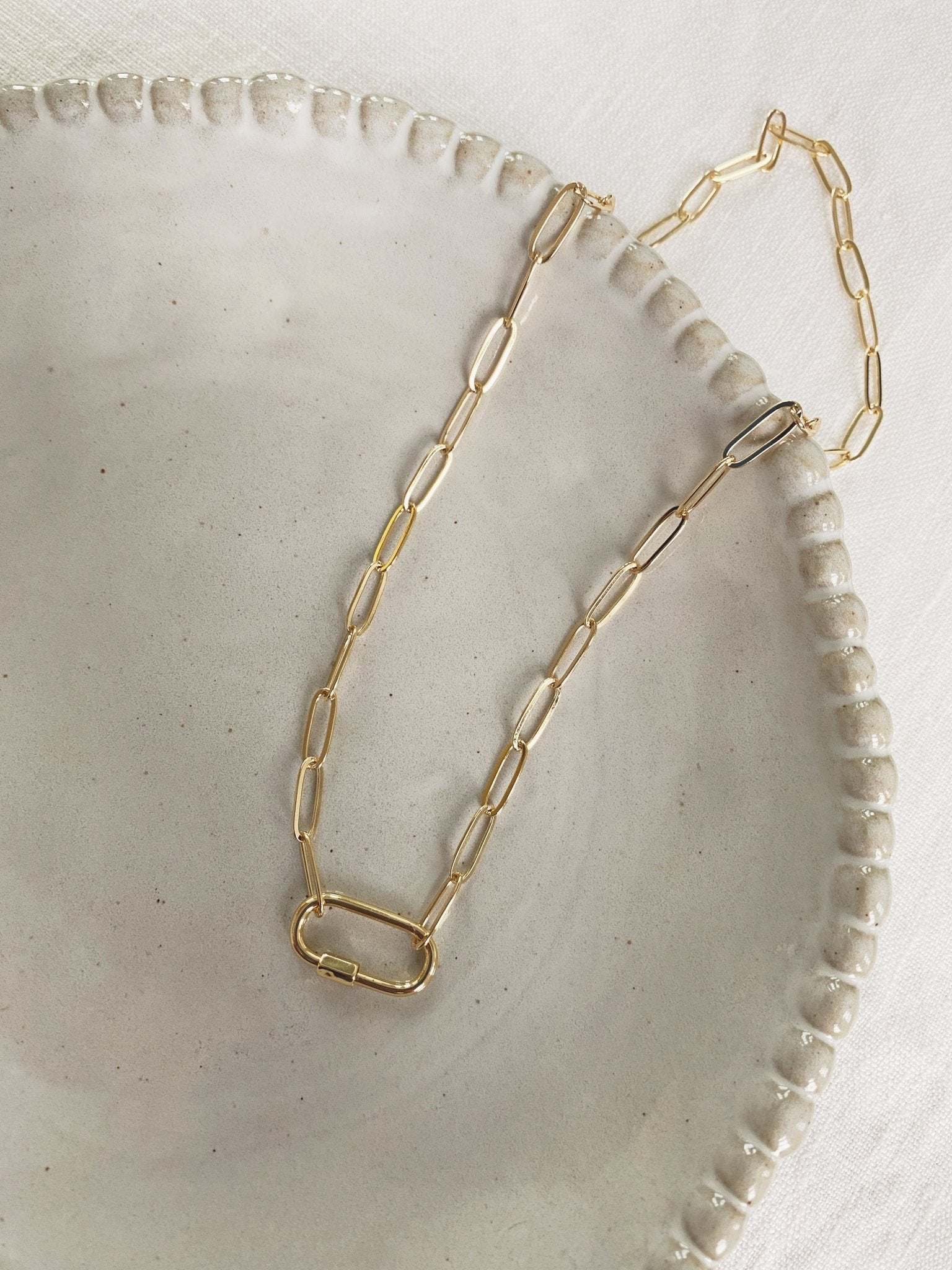Carabiner Necklace, Gold Plated - Spring Sweet