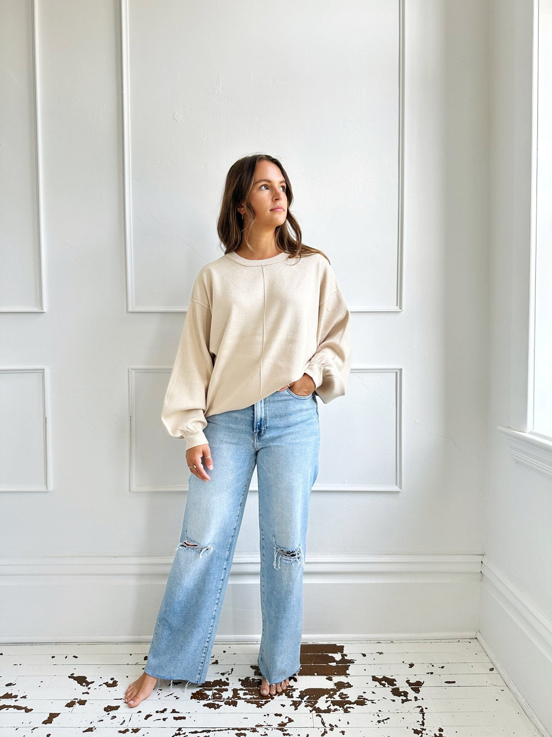 Center Seam Sweater - Spring Sweet