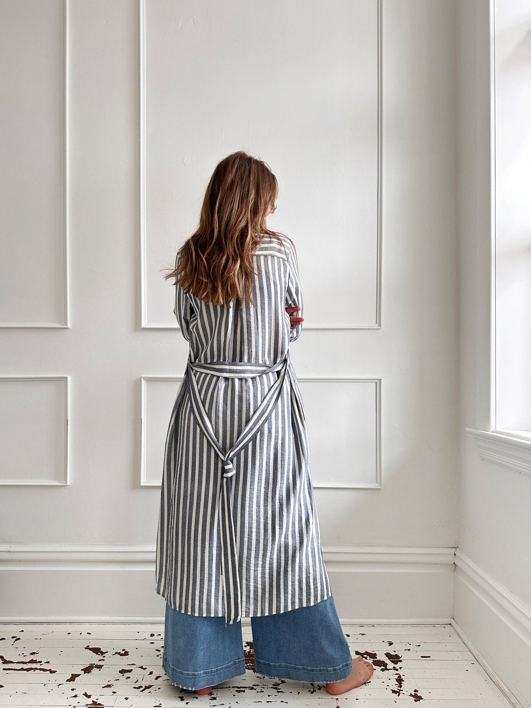Chambray Stripe Shirt Dress - Spring Sweet