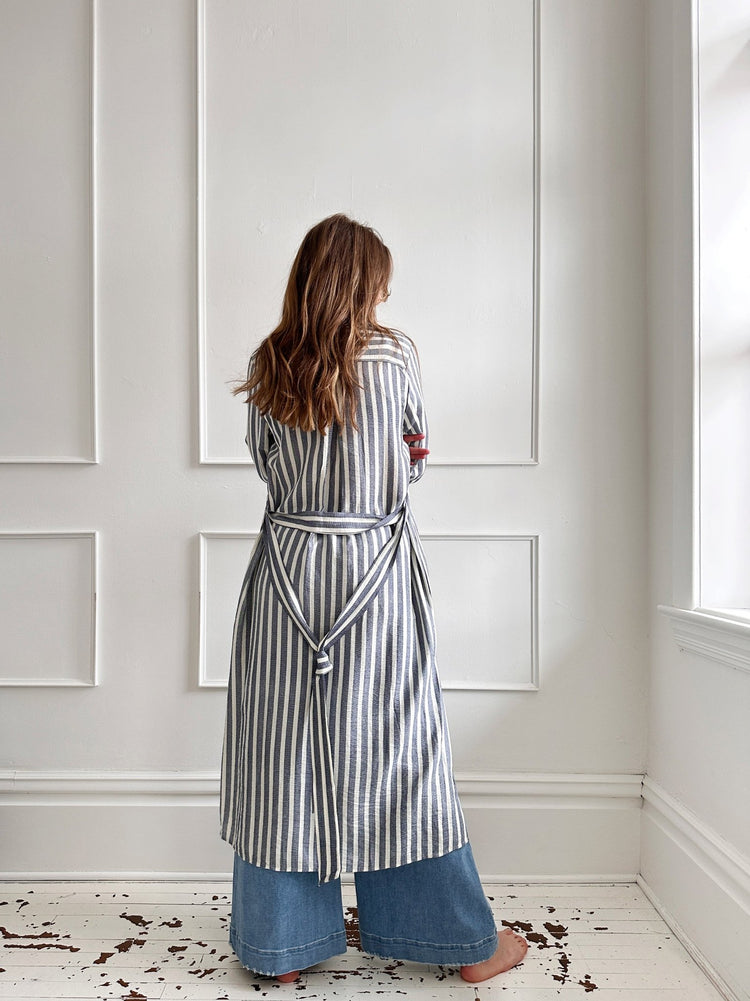 Chambray Stripe Shirt Dress - Spring Sweet