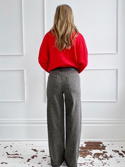 Cheetah High Rise Dad Jean - Spring Sweet