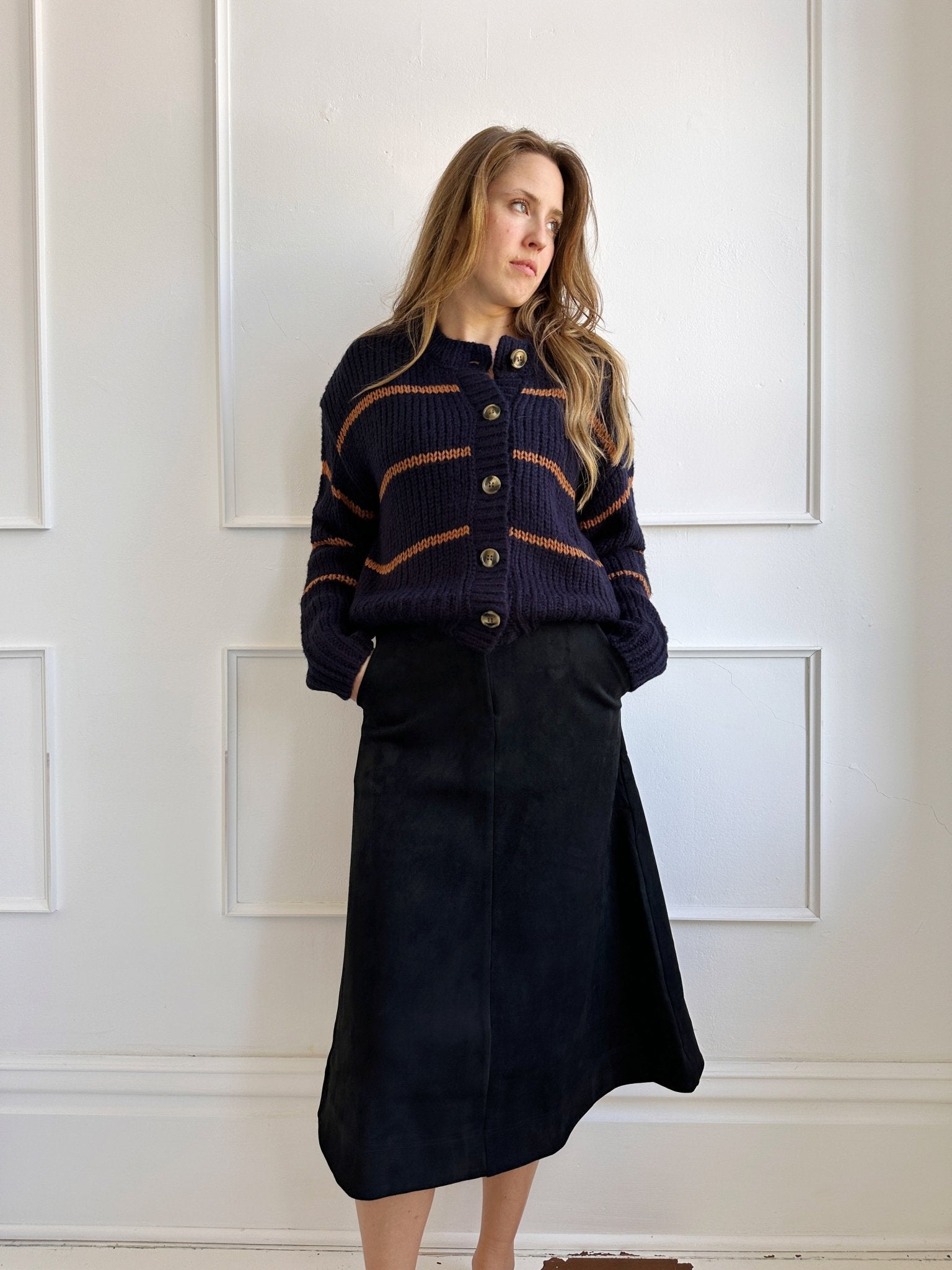 Chunky Knit Striped Cardigan - Spring Sweet