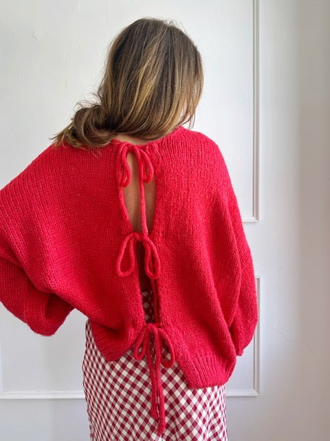 Chunky Tie Sweater - Spring Sweet