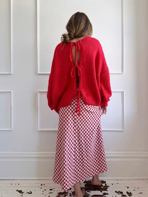 Chunky Tie Sweater - Spring Sweet