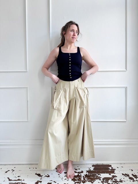 Cinched Wide - Leg Pants - Spring Sweet