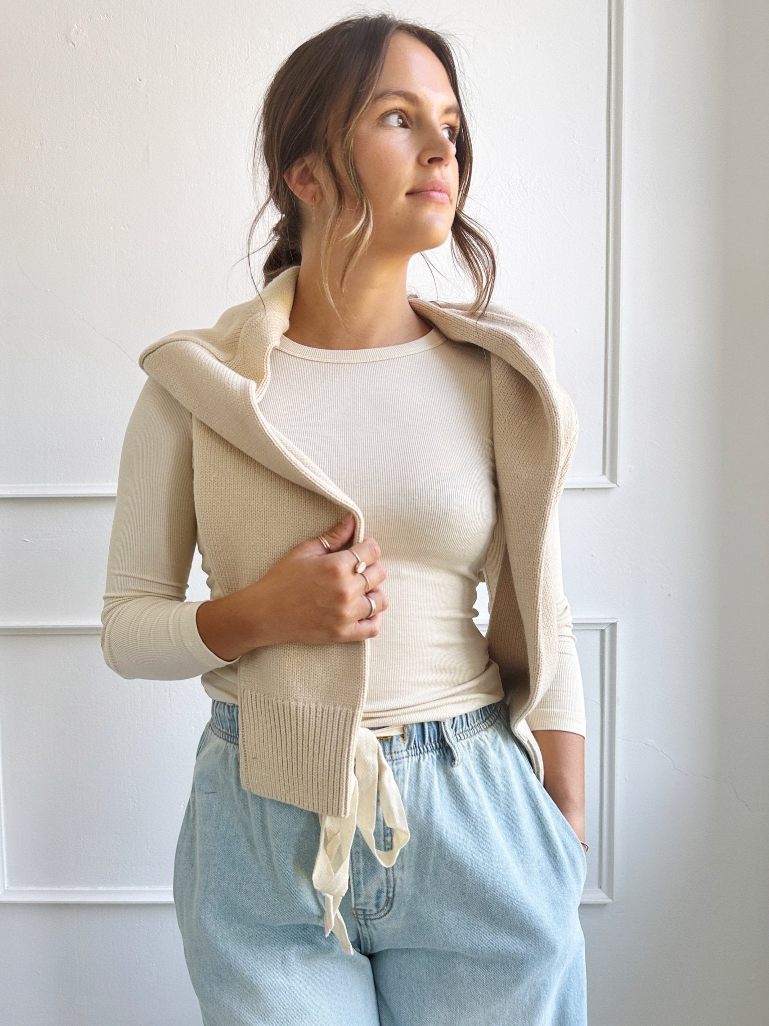 Classic Cropped Sweater - Spring Sweet