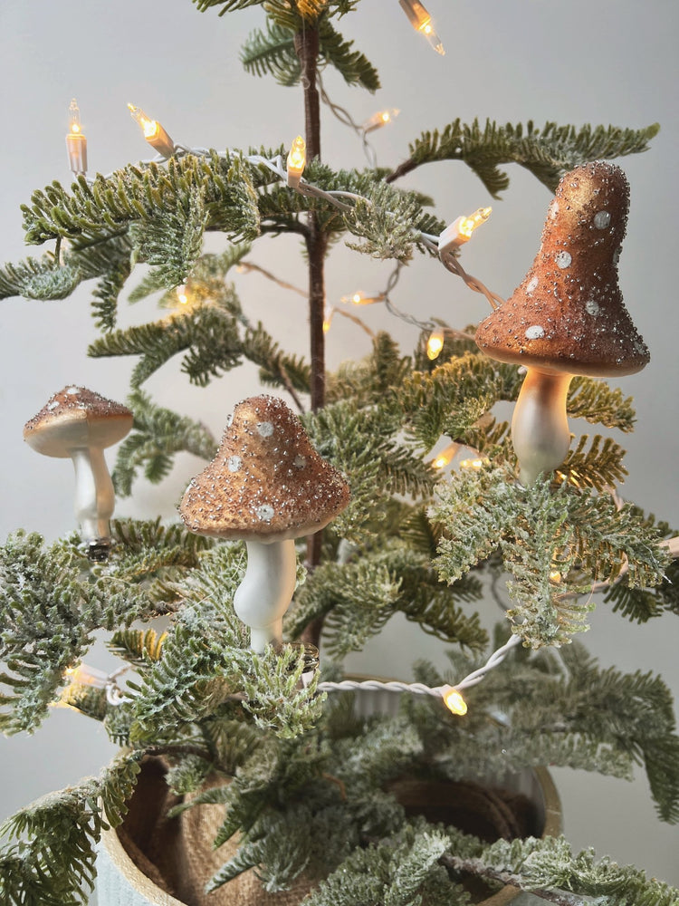 Clip - on Glass Mushroom Ornaments - Spring Sweet