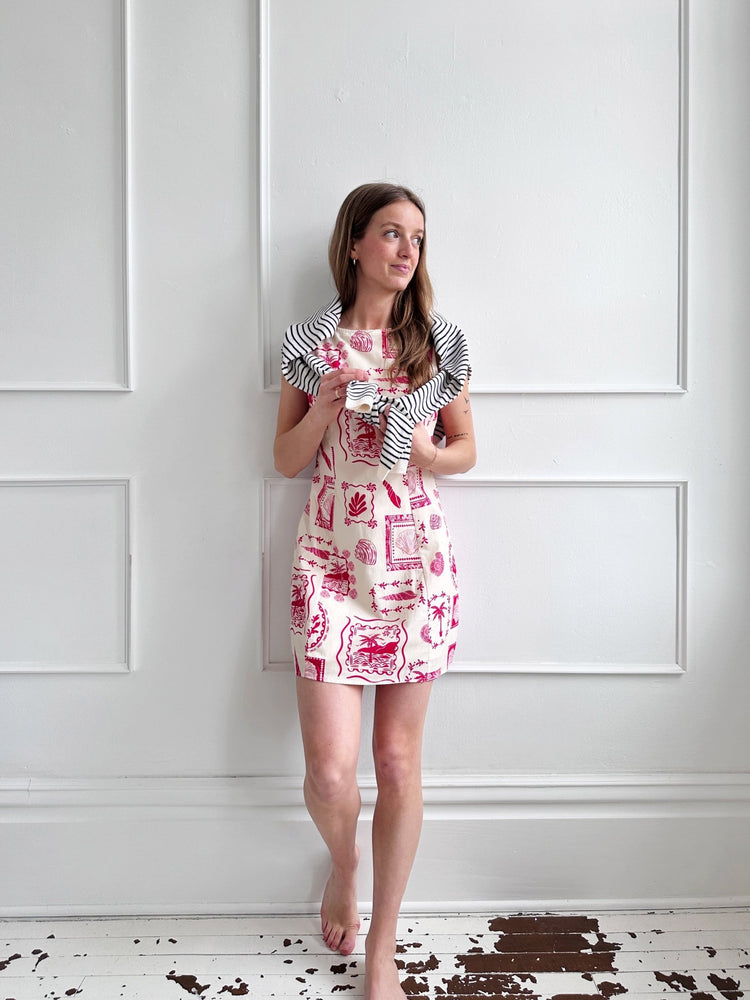 Coastal Mini Shift Dress - Spring Sweet