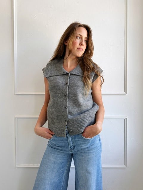 Collared Sweater Vest - Spring Sweet