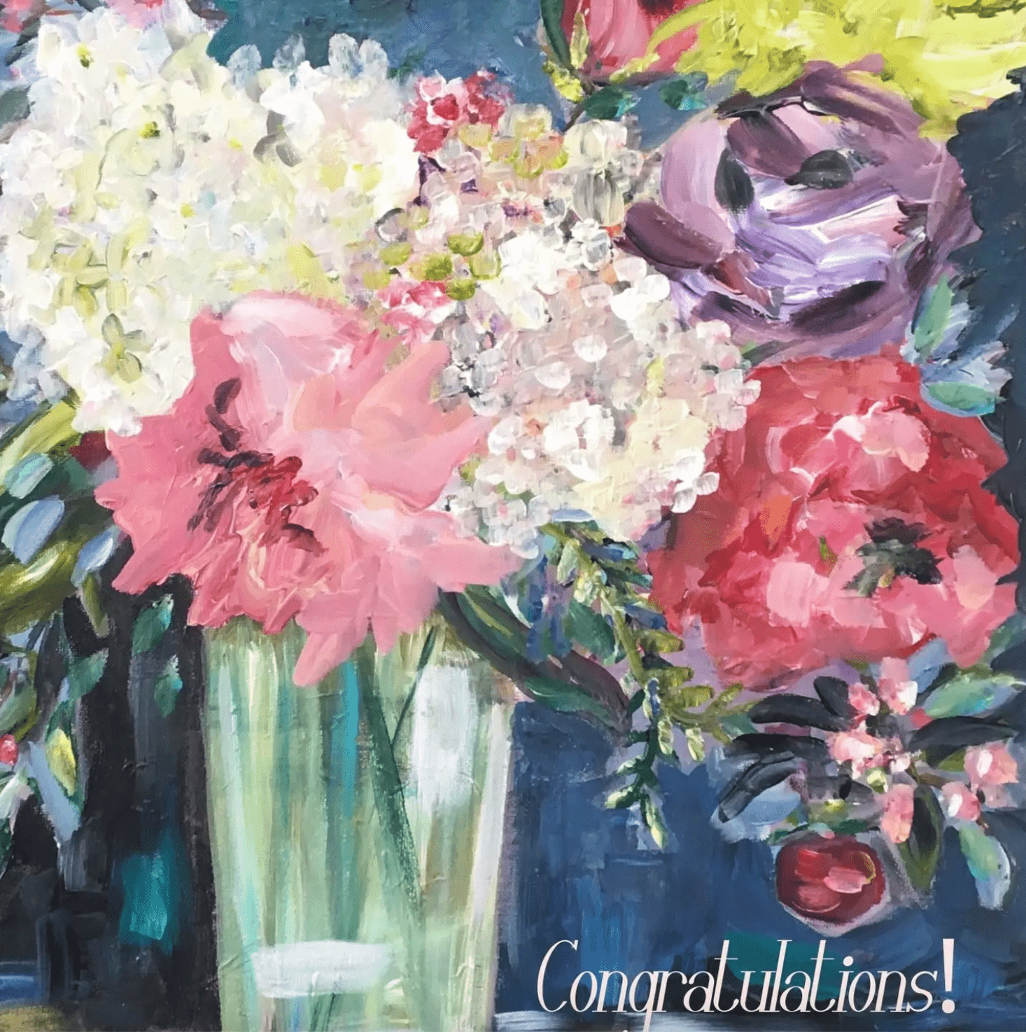 Congratulations Bouquet Card - Spring Sweet