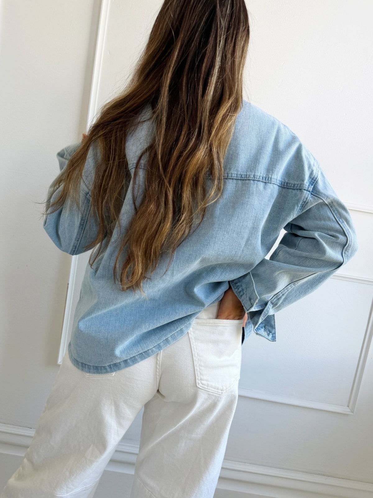 Contrast Collar Denim Jacket - Spring Sweet