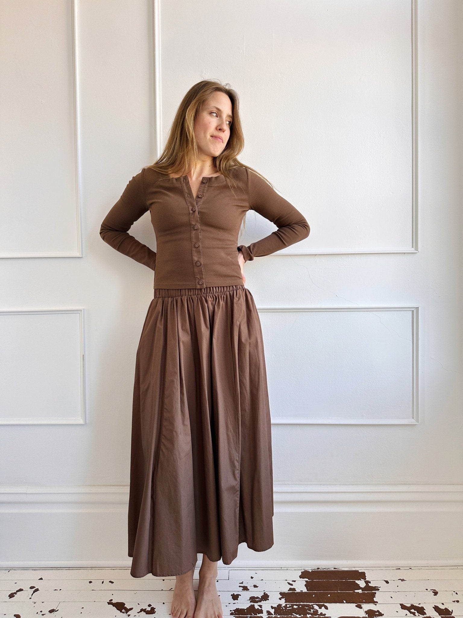Cotton Midi Skirt - Spring Sweet