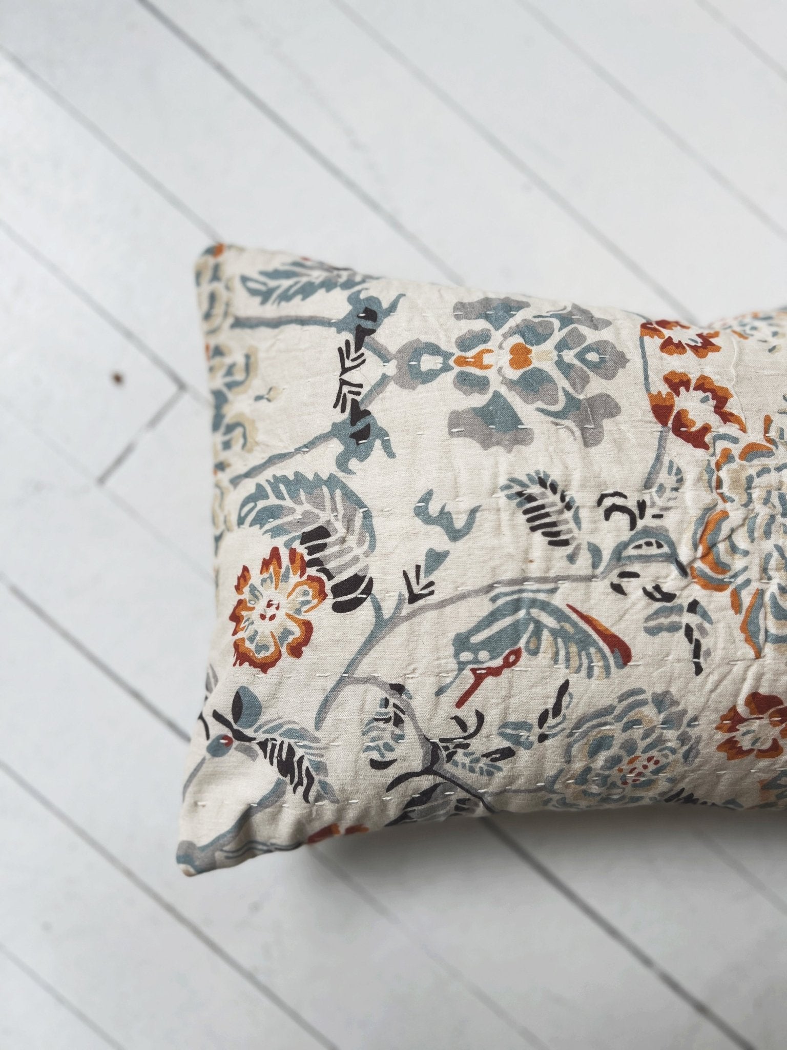 Cotton Voile Printed Lumbar Pillow - Spring Sweet