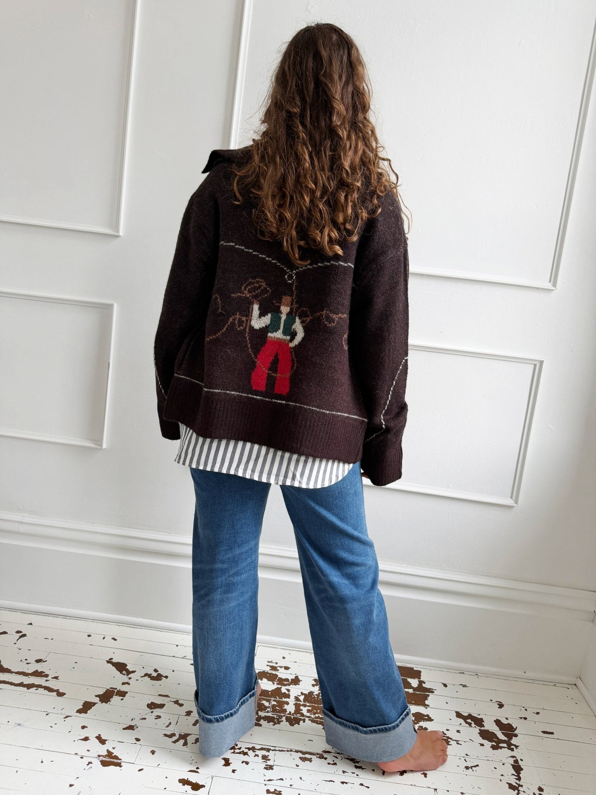 Cowboy Zip Up Sweater - Spring Sweet