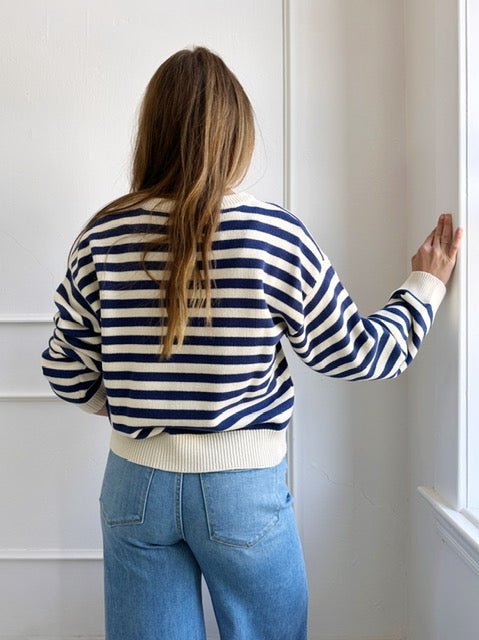 Crew Neck Stripe Pullover - Spring Sweet