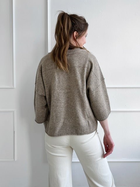 Crewneck Oversized Short Sleeve Sweater - Spring Sweet