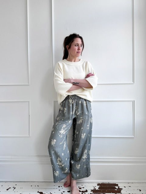 Crewneck Oversized Short Sleeve Sweater - Spring Sweet
