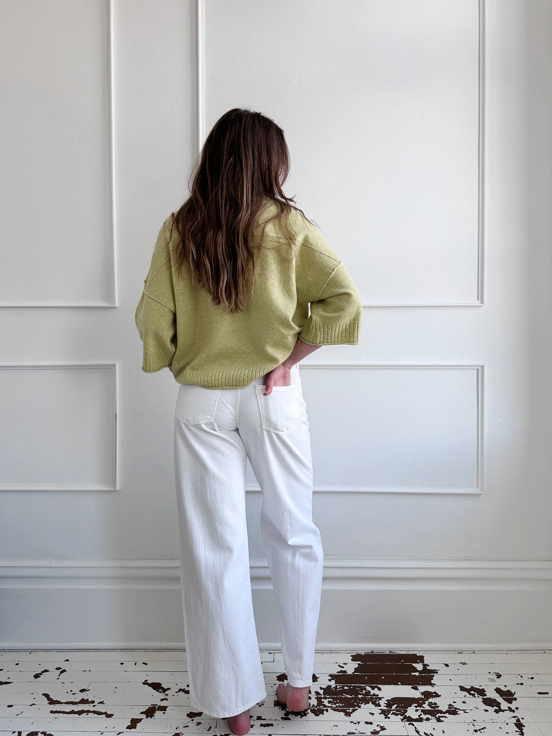 Crewneck Oversized Short Sleeve Sweater - Spring Sweet