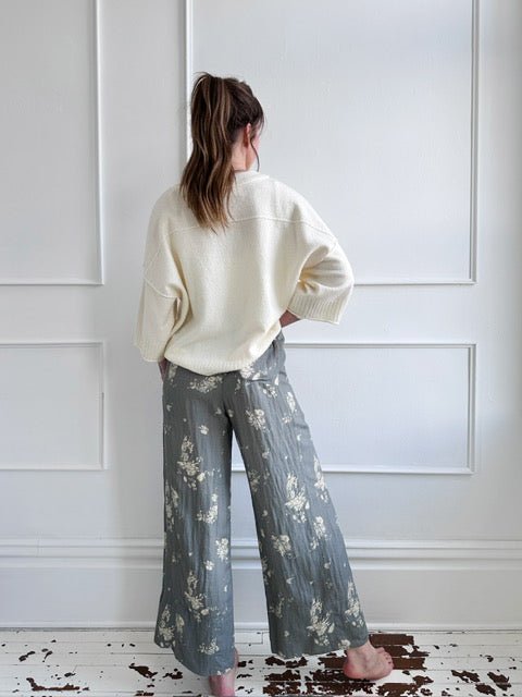 Crewneck Oversized Short Sleeve Sweater - Spring Sweet