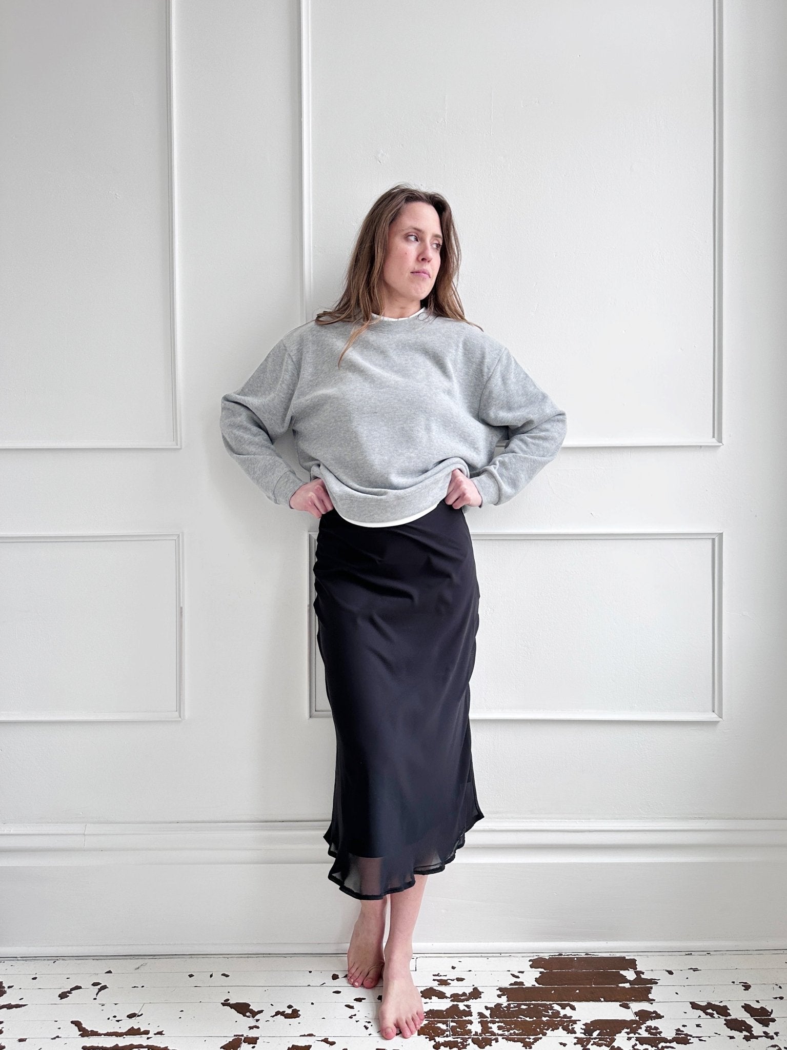 Crewneck Pullover w/ White Tee - Spring Sweet