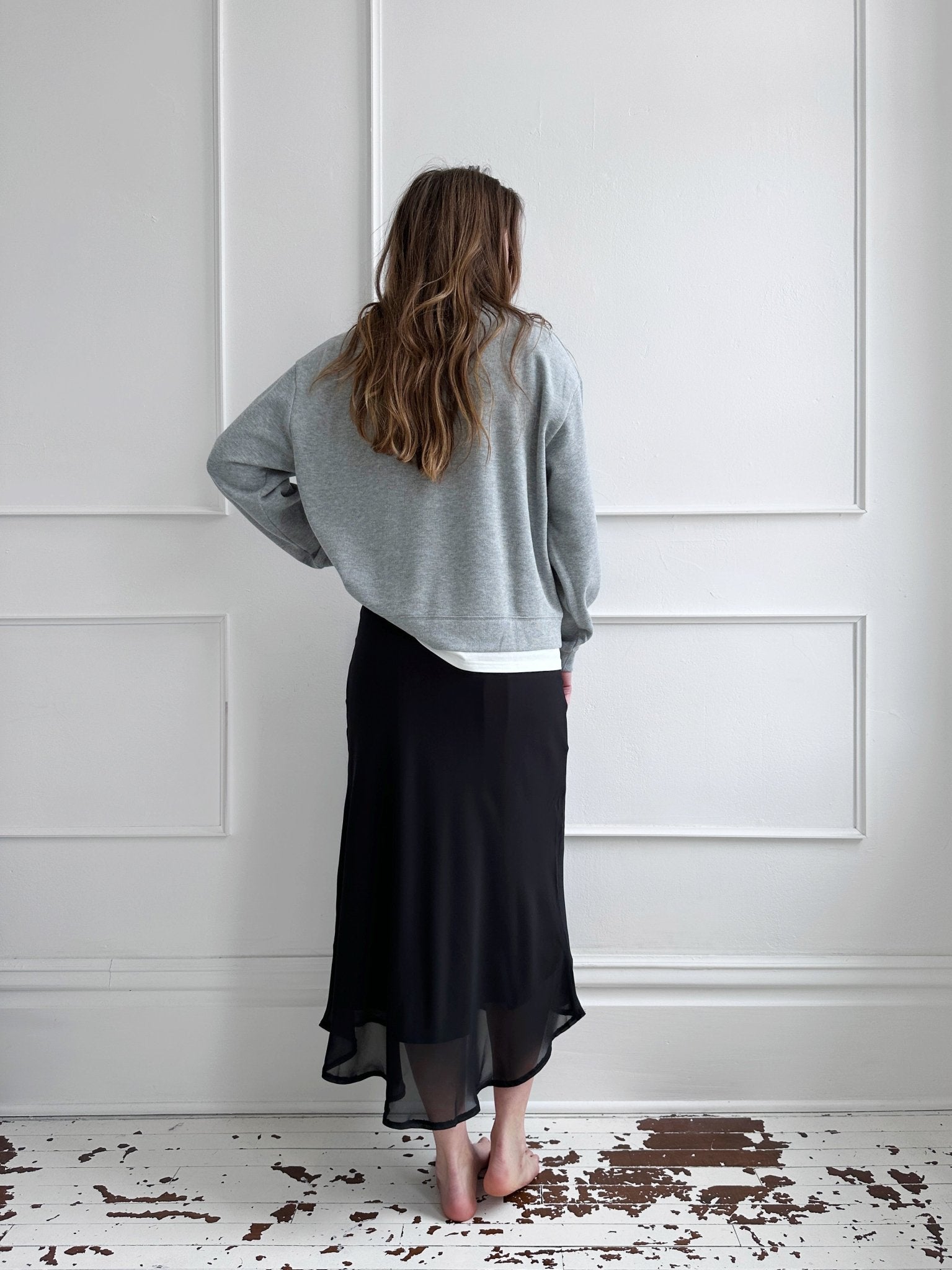 Crewneck Pullover w/ White Tee - Spring Sweet