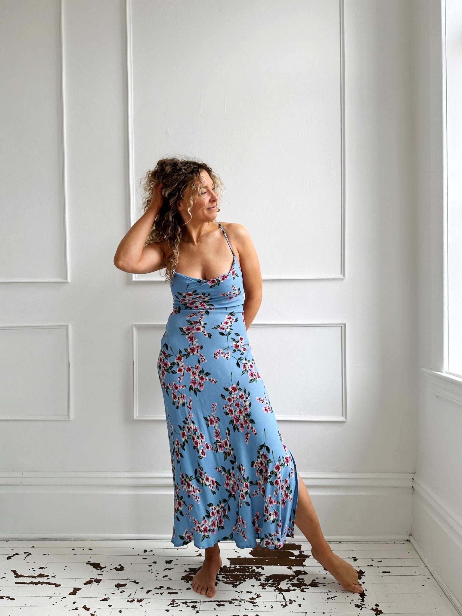 Cross Back Strapy Midi Dress - Spring Sweet