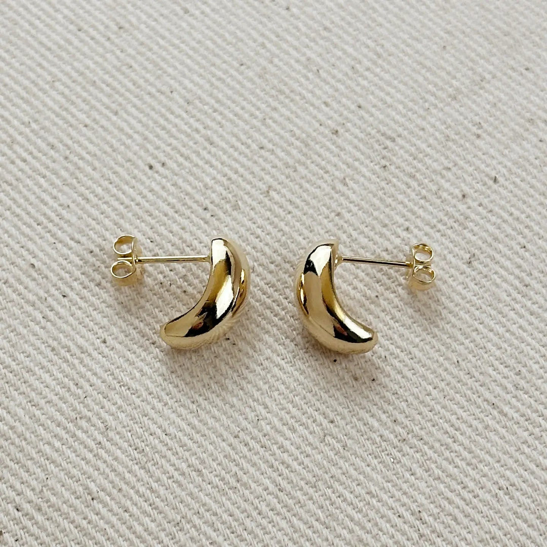 Curved Stud Earrings, Gold Filled - Spring Sweet