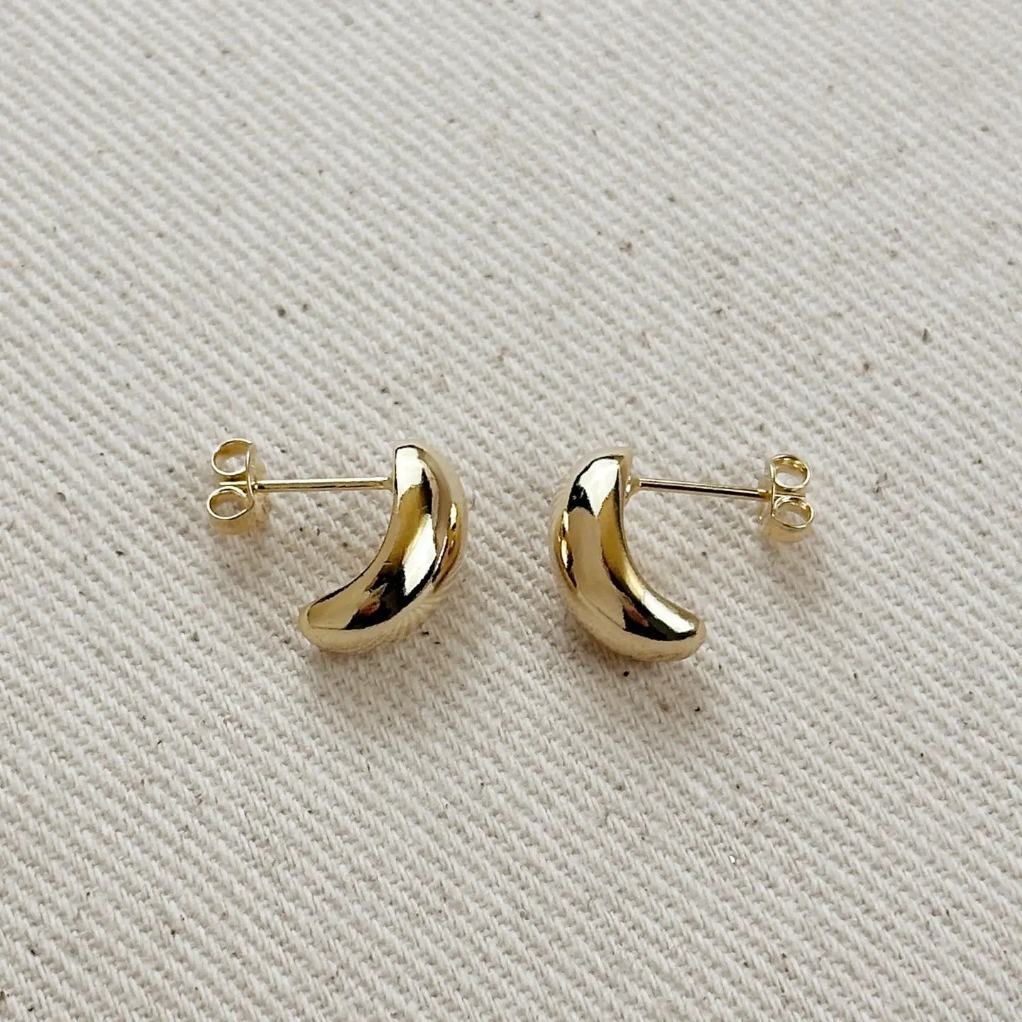 Curved Stud Earrings, Gold Filled - Spring Sweet