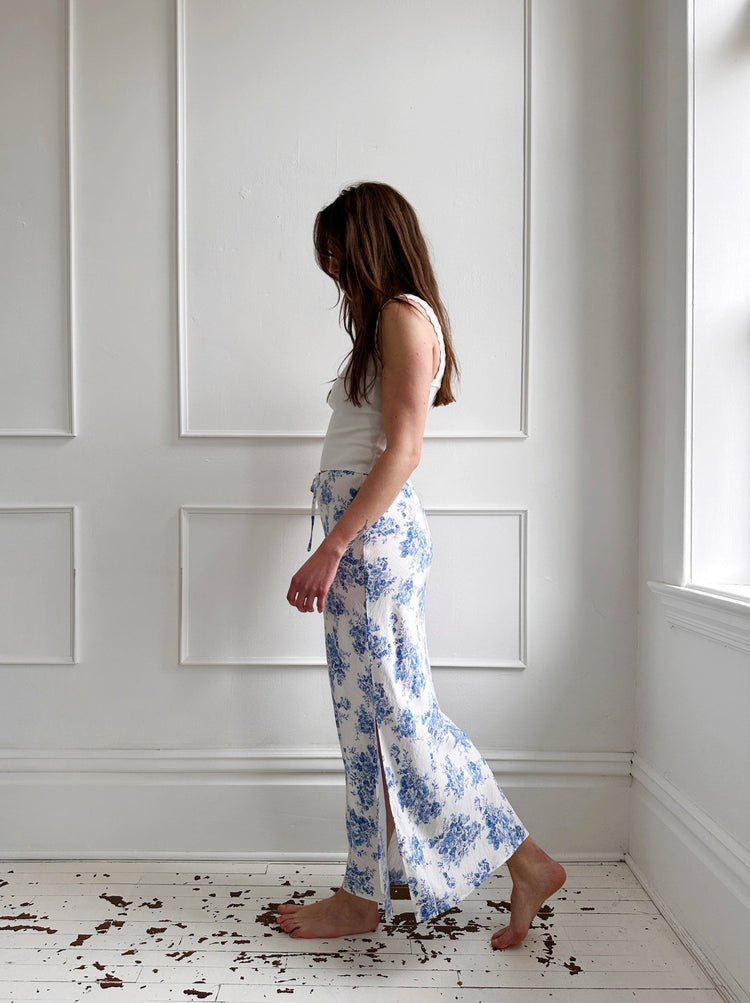 Delft Linen Bias Cut Maxi - Spring Sweet