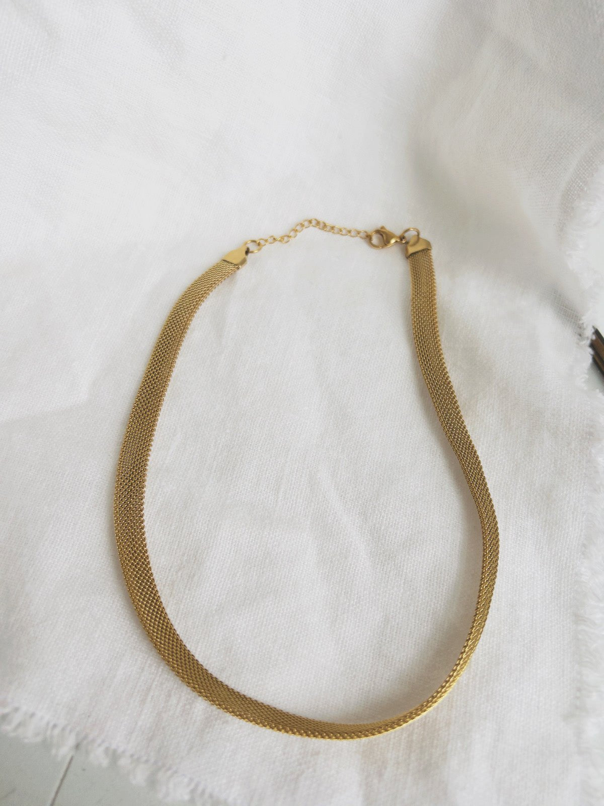 Della Mesh Chain Necklace, Gold Plated - Spring Sweet