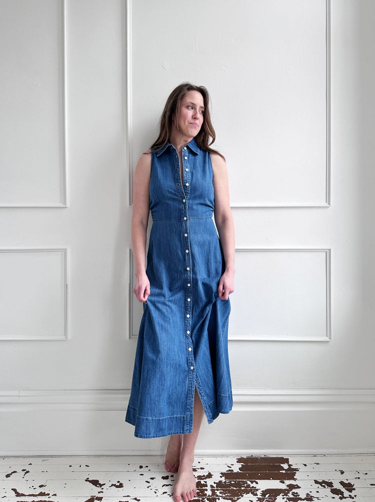 Denim Collared Dress - Spring Sweet