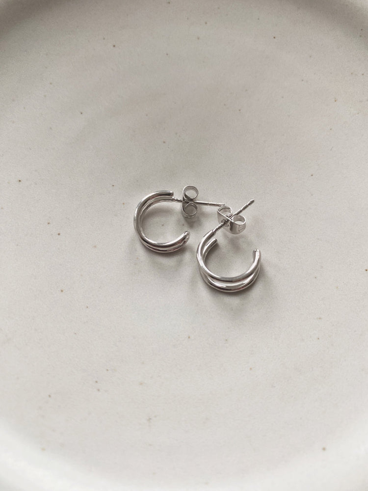 Double Layer Hoops, Gold Plated - Spring Sweet