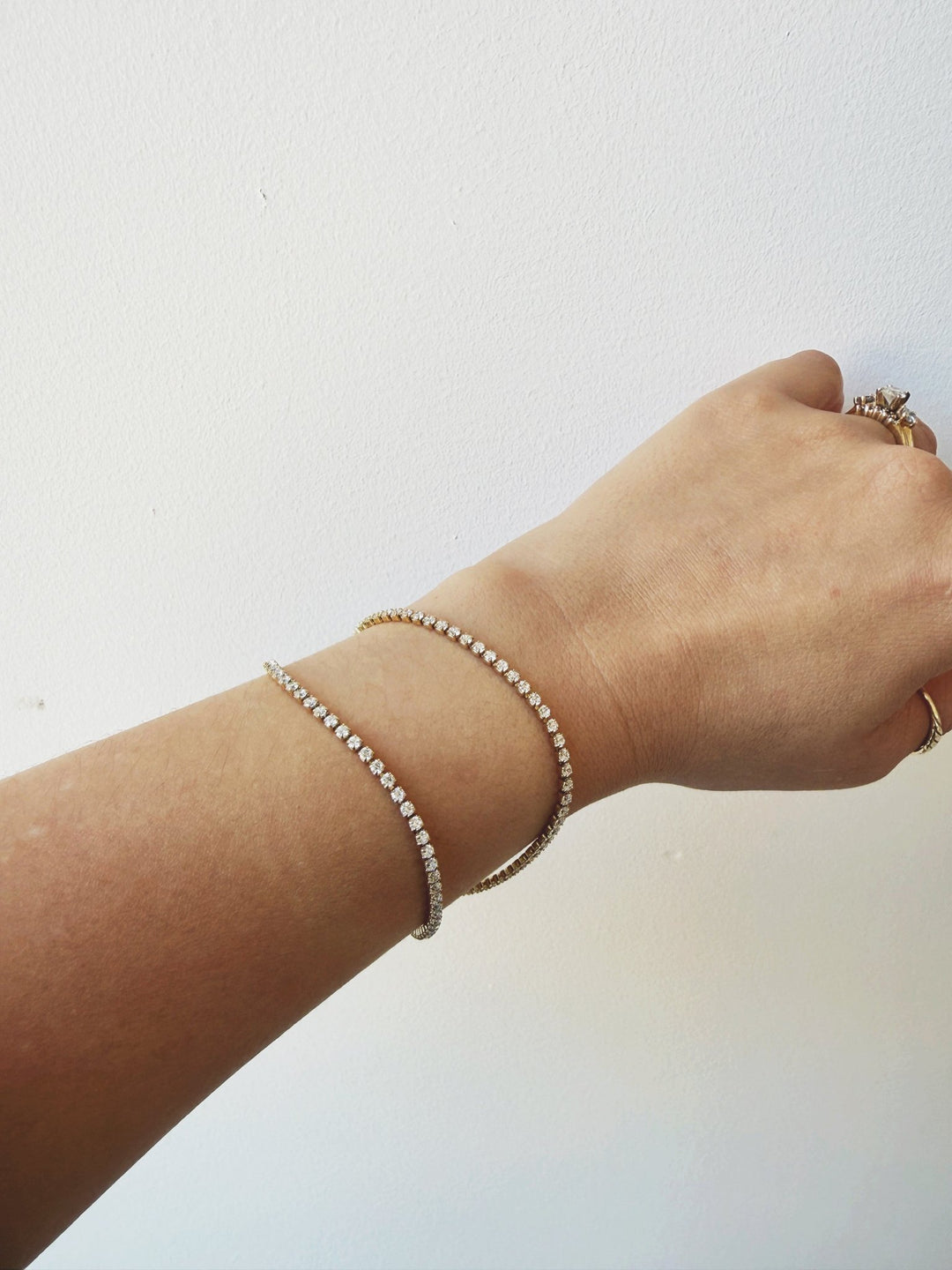 Double Layer Tennis Bracelet, Gold Plated - Spring Sweet