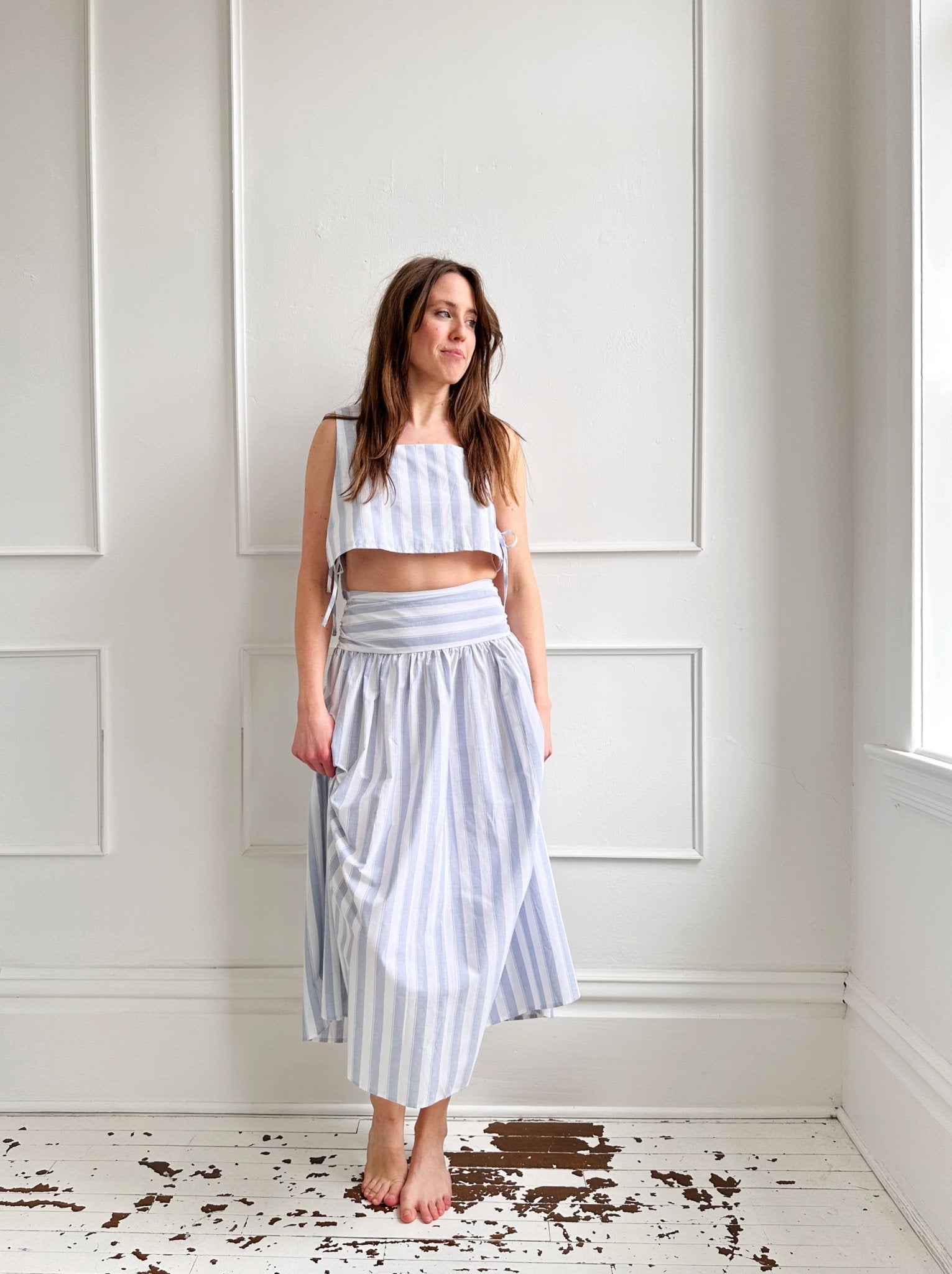 Drop Waist Midi Skirt - Spring Sweet