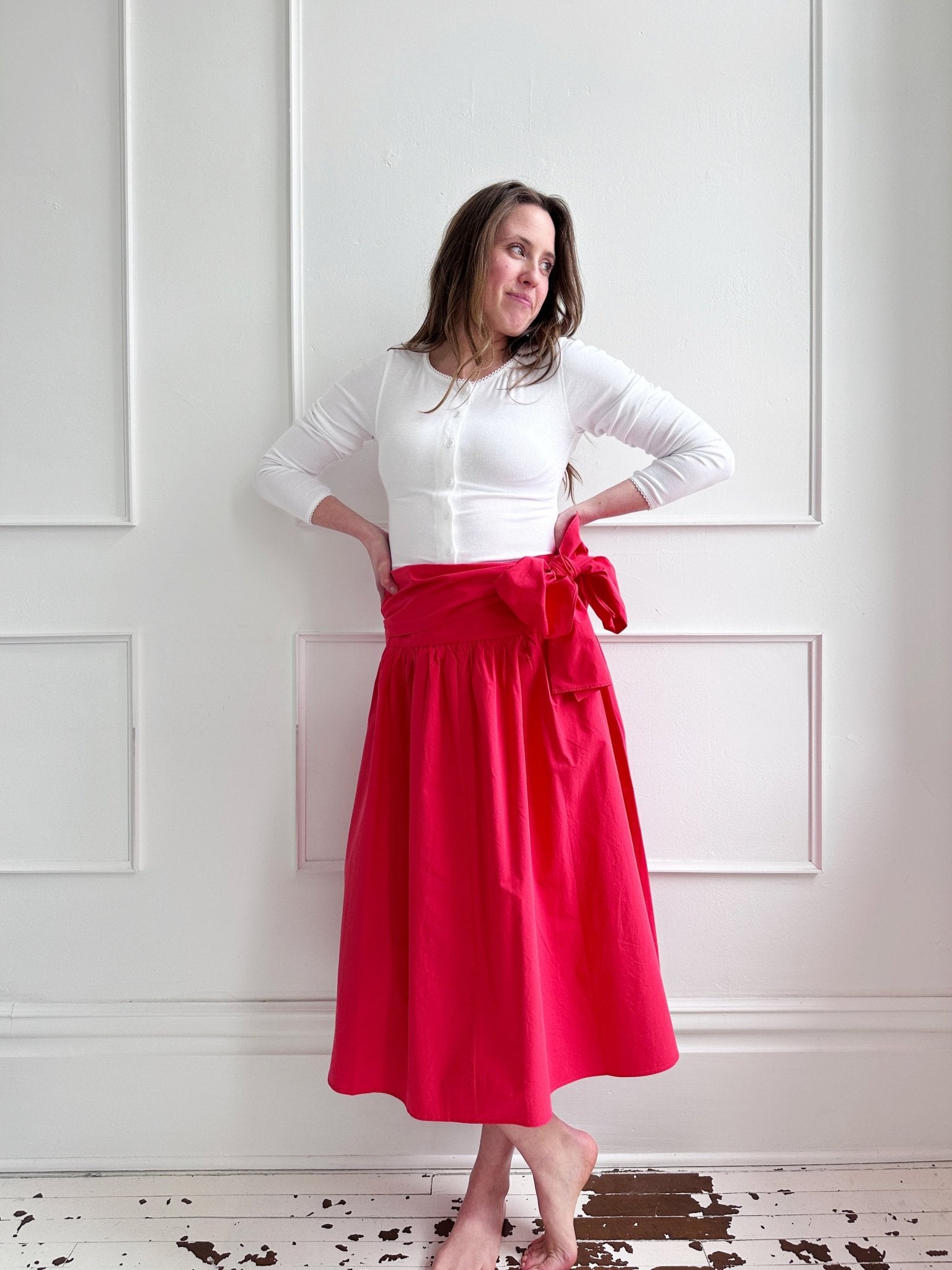 Drop Waist Midi Skirt - Spring Sweet